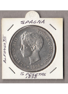 1898 - SPAGNA 5 Pesetas Ag Alfonso XIII